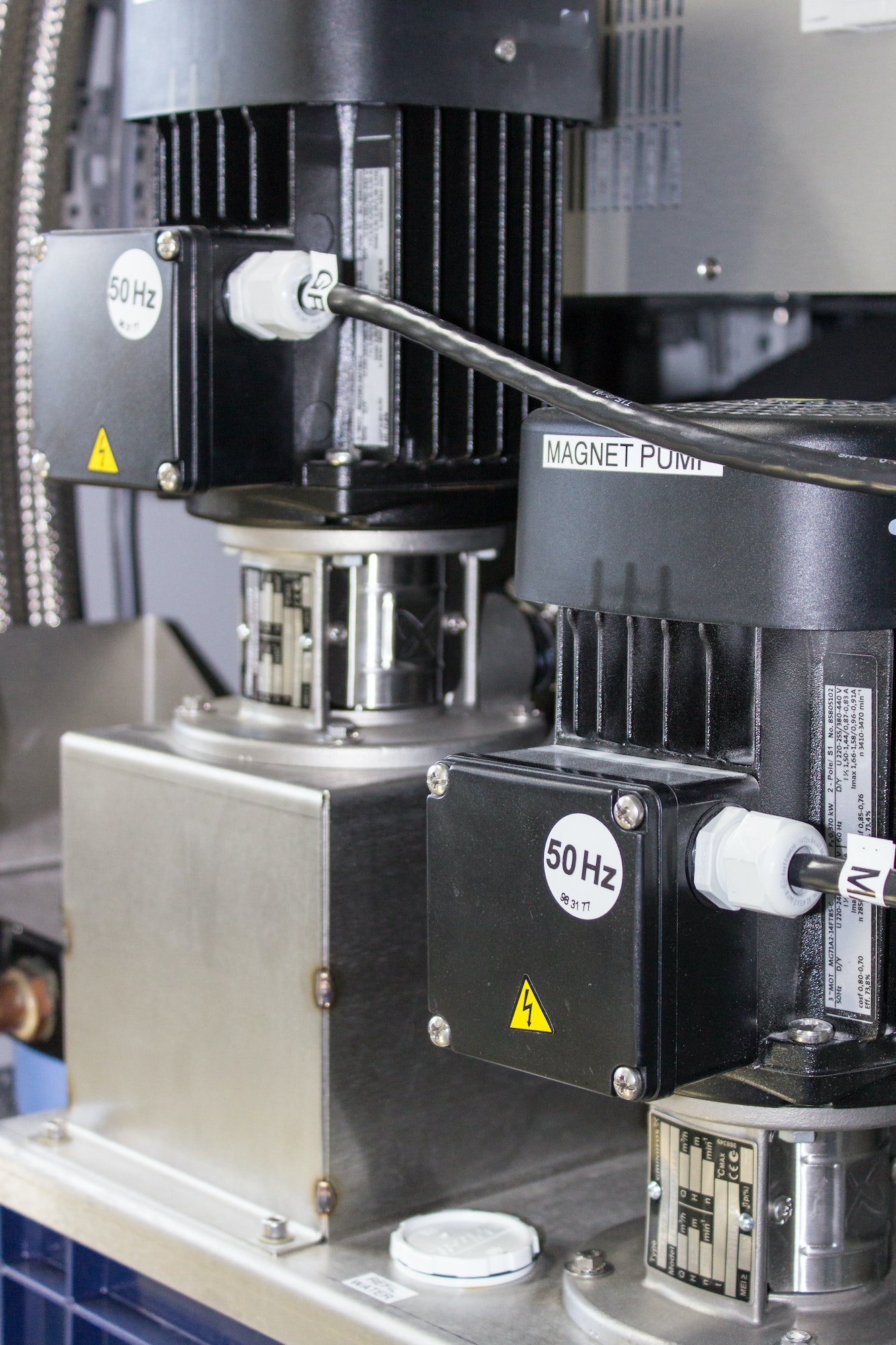 Vertical shot of Grundfos pressure booster pump